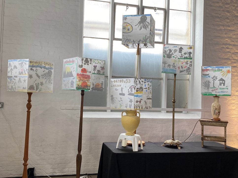 Lanterns depicting the Octopus's Garden made by primary school children at Seven Mills School and the artist Tony Hayward